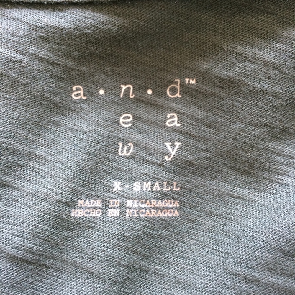 A New Day Tee Shirt Green Long Sleeve Normcore V-Neck Cotton Comfortable XS - Picture 5 of 6